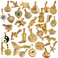 Fashion Stainless Steel Jewelry Trend Travel Beach Charm Sun Pendant Waterproof Ocean Seashell Starfish Fish Pendants Wholesale