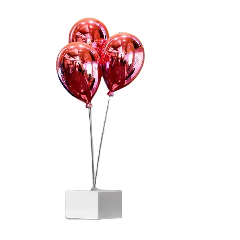Wholesale Red Balloon Resin Statue Sculpture Wedding and Birthday Party Decoration Stylish Love Home Decorations