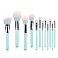 12Pcs Light Blue Professional Makeup Brush Set Beauty Tools Soft Synthetic Hair Private Label Luxury Makeup Brush Set