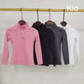 New Riding Training Kid's Equestrian Show Long Sleeve Shirt 1/4 Zipper Collar Children Polo Shirt Equestrian Base Layer Top