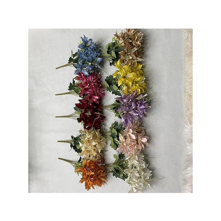 Best-Selling China Manufacture Quality Bundle Water Grass Lily Artificial Flower Rose for Wedding