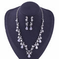 SLBRIDAL Rhinestones Crystals Cubic Zircon Wedding Jewelry Set Bridal CZ Necklace Earring Set Banquet Jewelry Set Bridesmaids
