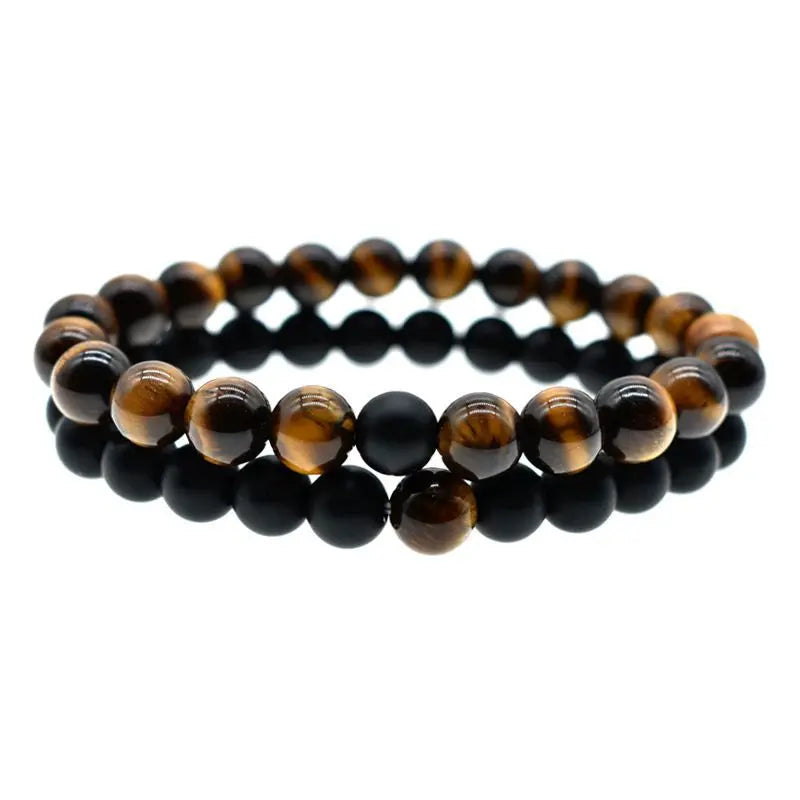 Natural 8 mm Stone Beads Bracelet  Matt Crystal Tiger Eye for Couple Lover Bracelet ST240