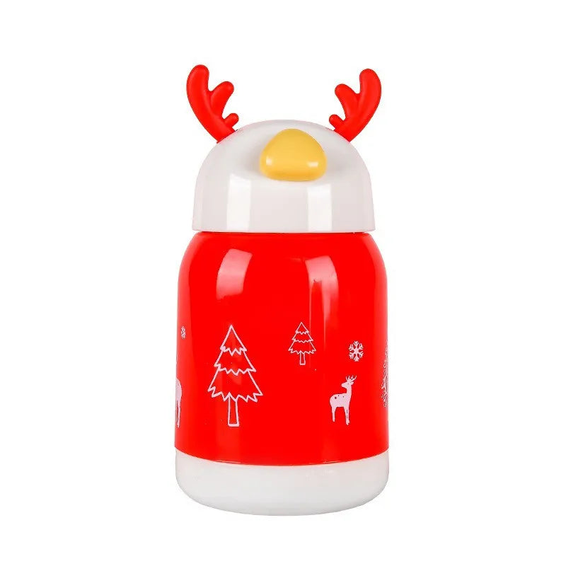 2024 Hot Sale Cute Cartoon Modern Simple Metal Deer Head Lid Glass Creative Water Cup Mug Juice Tableware Thermos Cup