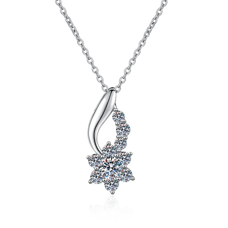 Real D Color S925 Sterling Silver 0.5carat Moissanite Diamond Necklace Female Hexagram New Silver Pendant Clavicle Chain