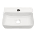 US Stock Free Shipping White Ceramic Wash Basin 14 Inch Wall Hung Art Basin Modern Bathroom Sinks Wall Mount Hand Washing Bowl