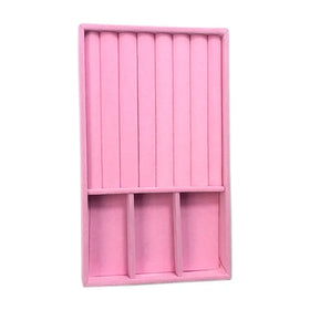 Pink Modern Plastic Single Tier Stacking Multifunction Glossy Jewelry Display Trays for Wardrobe and Living Room
