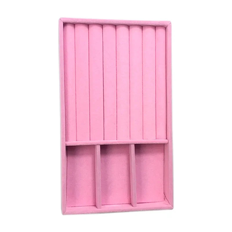 Pink Modern Plastic Single Tier Stacking Multifunction Glossy Jewelry Display Trays for Wardrobe and Living Room