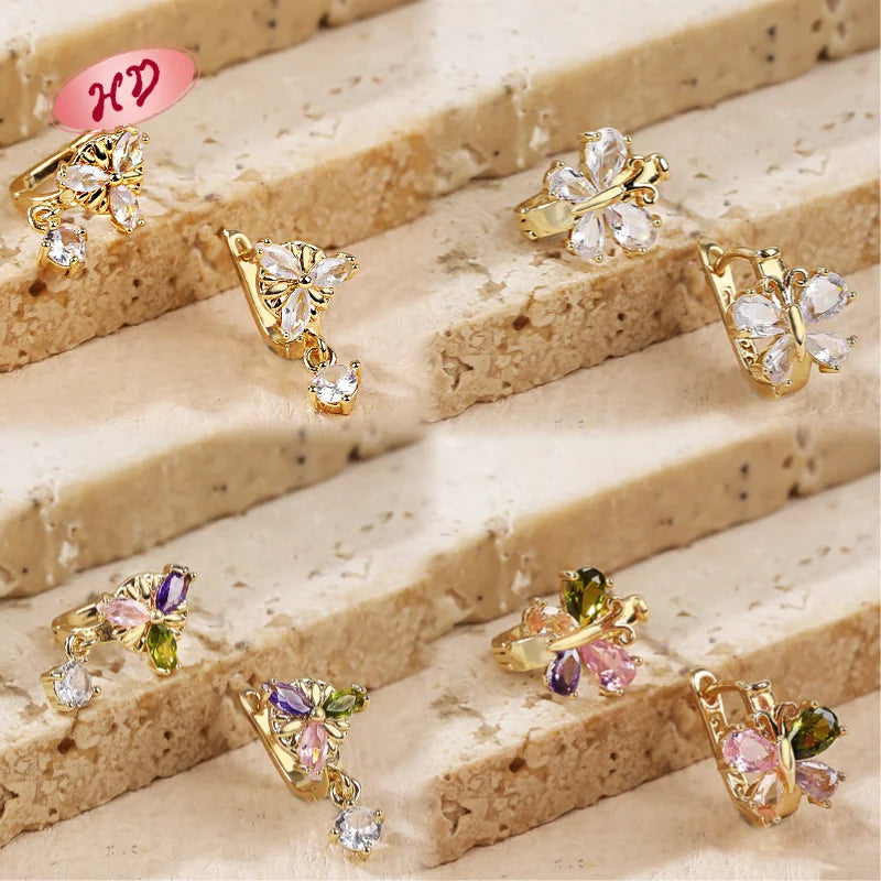 Bijouterie 18K Laminated Gold Plated Copper Alloy Women'sHoop Huggies Earrings Wholesale Bulk Trendy Jewelry Chic Accessories