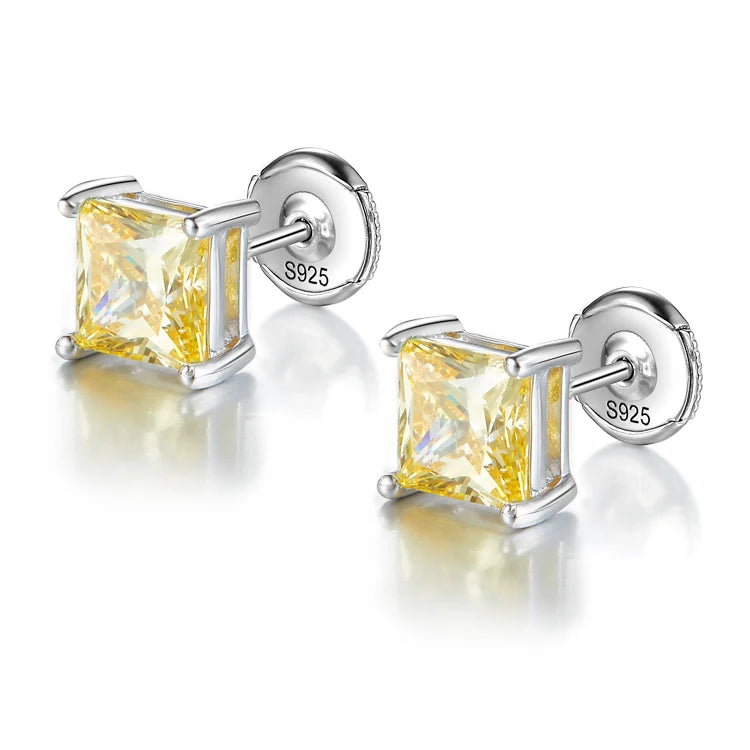 Fine Jewelry Women Trendy Small Stud Earrings Sterling Silver Fashion Cubic Zirconia Stud Earrings