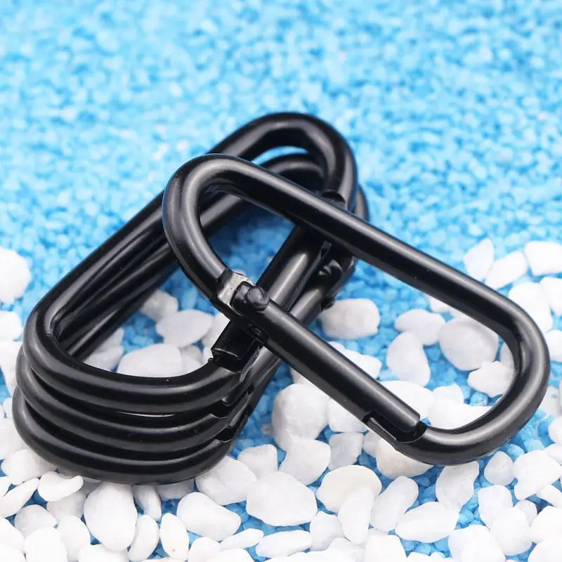 Black 2\" D Shape Aluminum Carabiner Snap Hook