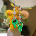 Wholesale Long Hanging Zircon Flower Earrings Chalcedony Hoop Earrings S925 Silver Earrings for Women