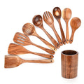 Wholesale IDEALKITCHEN 9-Piece Acacia Wood Kitchen Utensil Set Dishwasher Safe Custom Logo Available