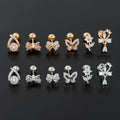 Trendy 3A Zircon Stud Earrings Classic Piercing Jewelry for Men and Women Shiny Crystal Ear Accessories Perfect Gift Choice