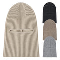 Winter Warm Hood Skimask Ribbed Acrylic Knitted One Hole Full Face Acrylic Ski Mask Hooded Balaclava