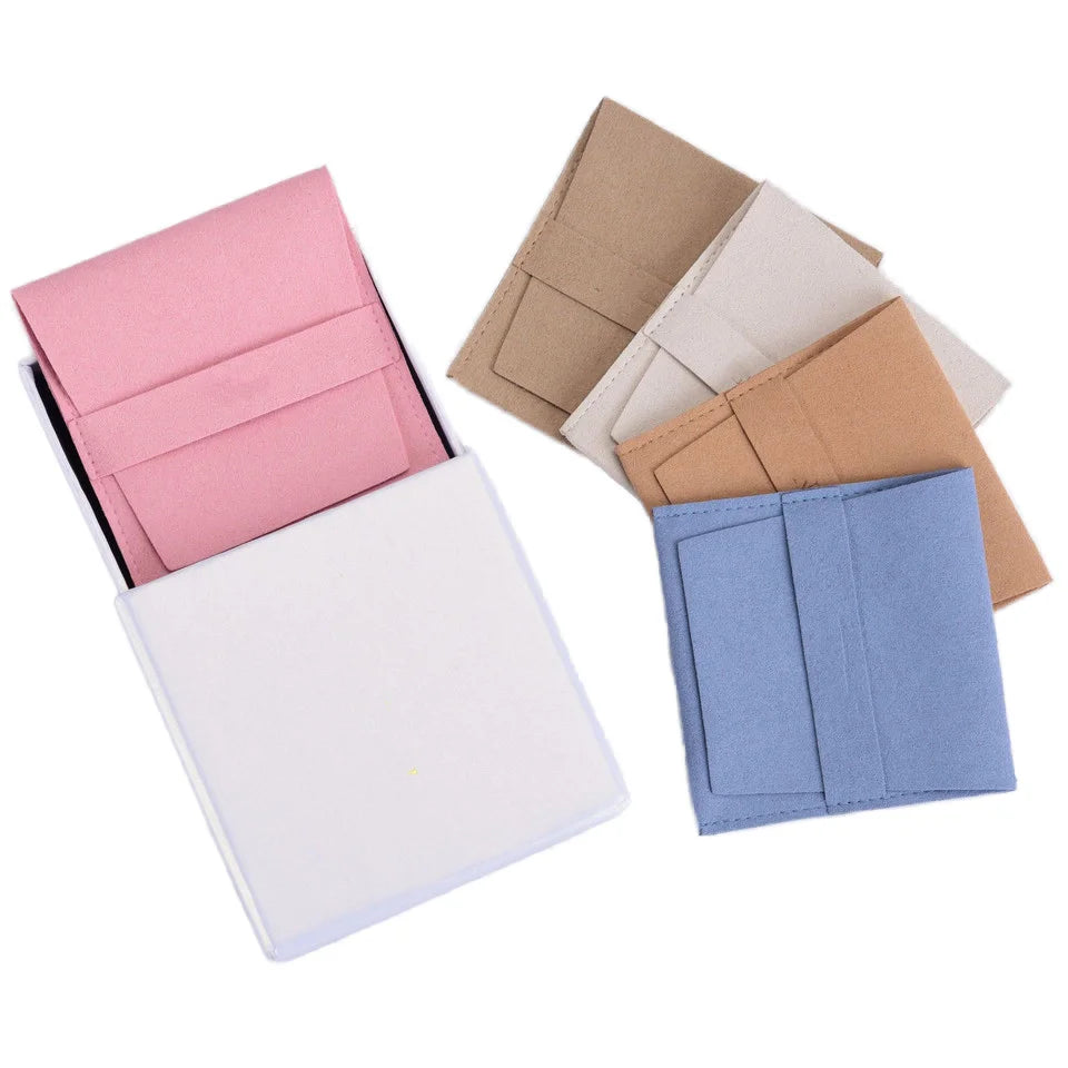 Wholesale Custom Logo Microfiber Embossed Jewelry Container Ring Earrings Pendant Necklace Accessory Pouches Display
