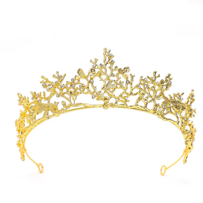 Dragonfly Rhinestone Crystal Crown Bridal Wedding Hair Accessories Princess Crown Headdress