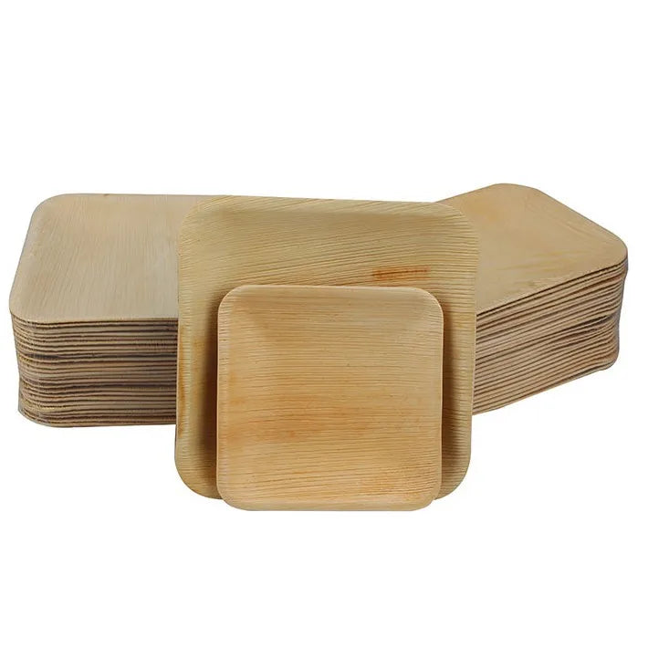 Disposable Plates and Cups Party Plates and Cutlery Palm Leaf Tableware for Wedding Dessert