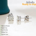 Fine Jewelry S925 Sterling Silver Classic Four-claw Stud Earrings Light Luxury 1Carat D Moissanite Stud Earrings for Women