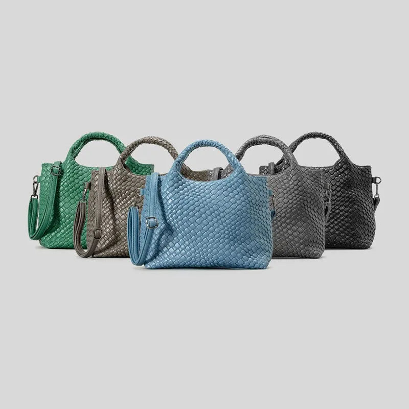 Braided Tote All-in-one Slant Span Large Capacity Women's Leather Handbag
