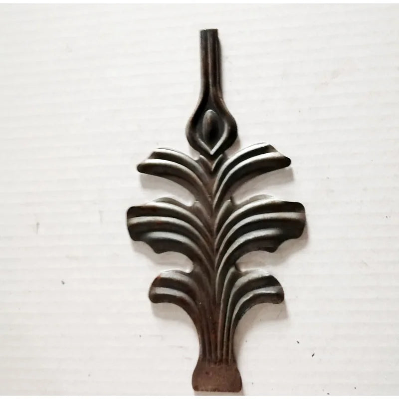 195x100mm Ornamental Wrought Iron Components Elements Flowers Stamped Steel Leaves for Gate Fence Stair Railing Parts