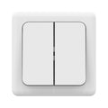 Essential 2 Gang 1Way Electric Switch White PC Frame 16A 250V RV/Caravan Interior 65x65mm Comfort Convenience Accessory
