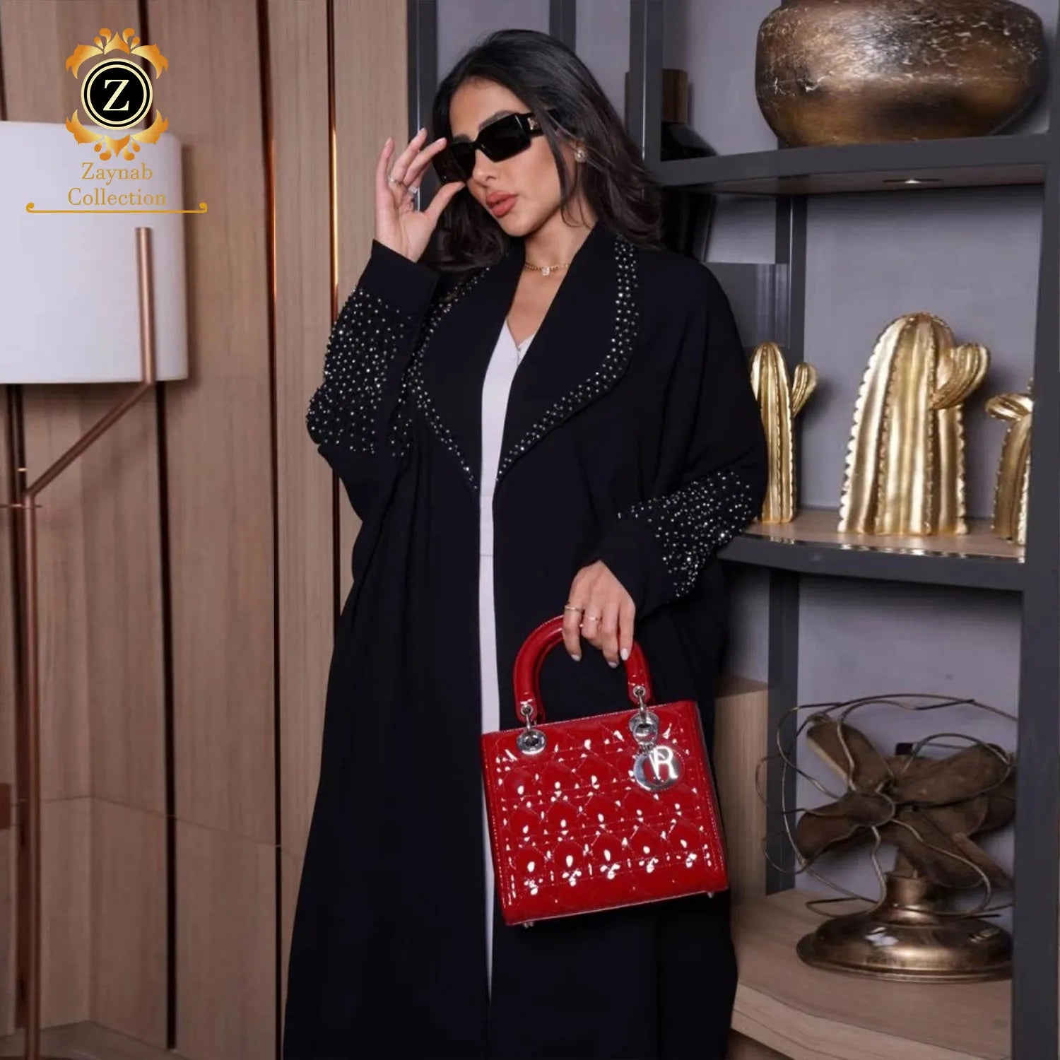 Zaynab Jalabiya Turkish Dresses Women Abaya Modern Satin Crystal Dress Front Open Moroccan Abaya Women Muslim Dress
