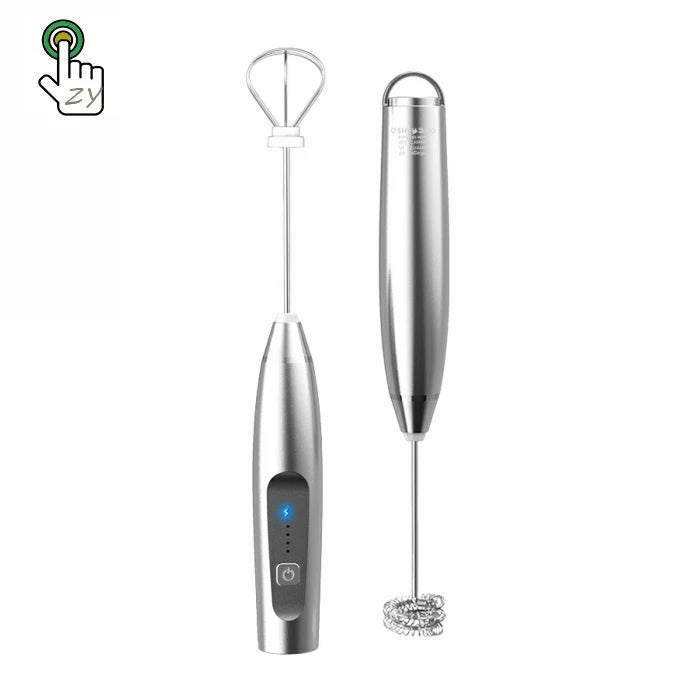 USB Operated Automatic Hand Milk Frother Electric Coffee Frother With Stainless Steel Whisk