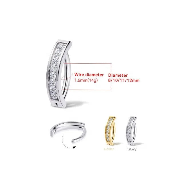 G23 Titanium Reverse Zircon Belly Button Rings Fashionable Click Navel Body Jewelry Children Wedding Gift Engagement Orthodox