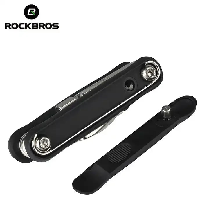 ROCKBROS 12 in 1 Bike Multifunctional Mini Set Kit Spoke Cycle Multi Tool Wrench Sets Black Bicycle Repair Folding Tool