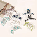 Oil Drip Hair Clip Korean M Shape Hollow Glossy Hair Clip Claw Girls Large Transparent Shark Hair Clip