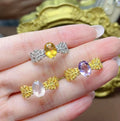 Hot Popular Women's 925 Sterling Silver Natural Crystal Wedding Ring Gold Plated for Parties Wholesale
