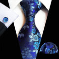 Free Shipping 8cm Silk Jacquard Woven Mens Plaid Tie Red Paisley Tie Hanky Cufflinks Set Pocket Square for Party Wedding