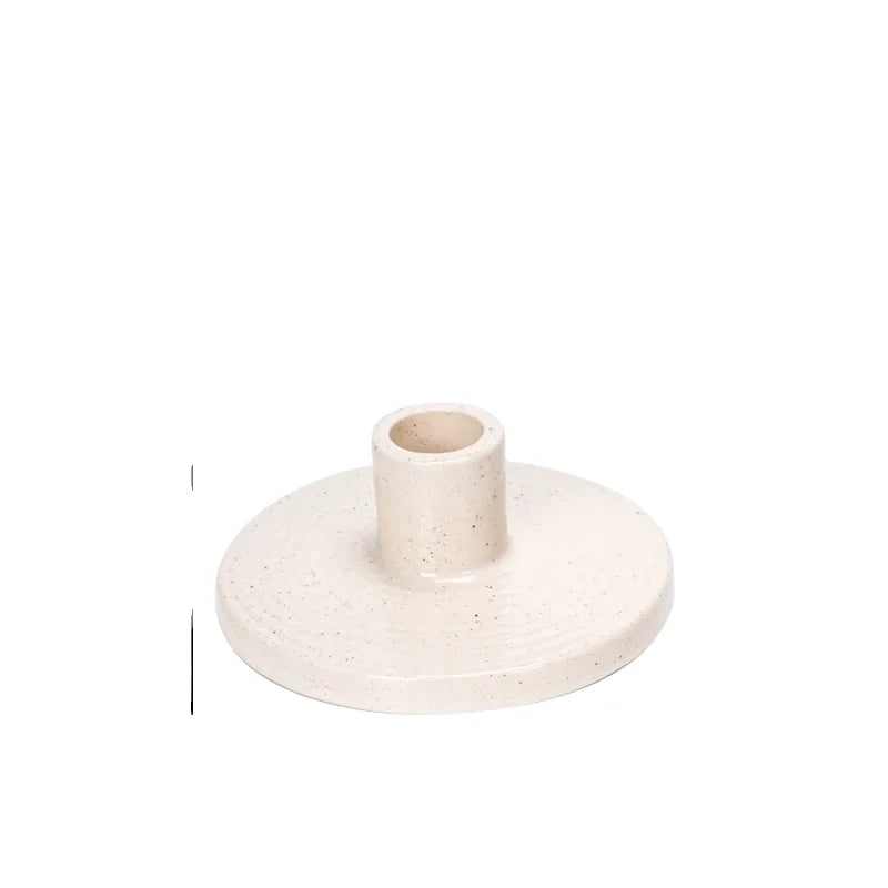 2026 Modern ceramic candlestick holder handcrafted decoration short taper candle holder stand