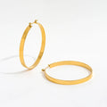 JOOLIM  High End 18K Gold Plated Chunky Big Band Hoop Earrings Jewelry Stainless Steel for Women