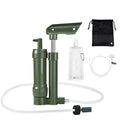 Hand Pump Water Filter 3-Stage Camping Water Purifier Filtration System Survival Gear 0.01 Micron with 500ml Water Storage Bag