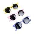 2025 Fashion Vintage Boys Girls Colorful Silicone Frame Sun Glasses UV400 Polarized Kids Round Sunglasses MegaBDM