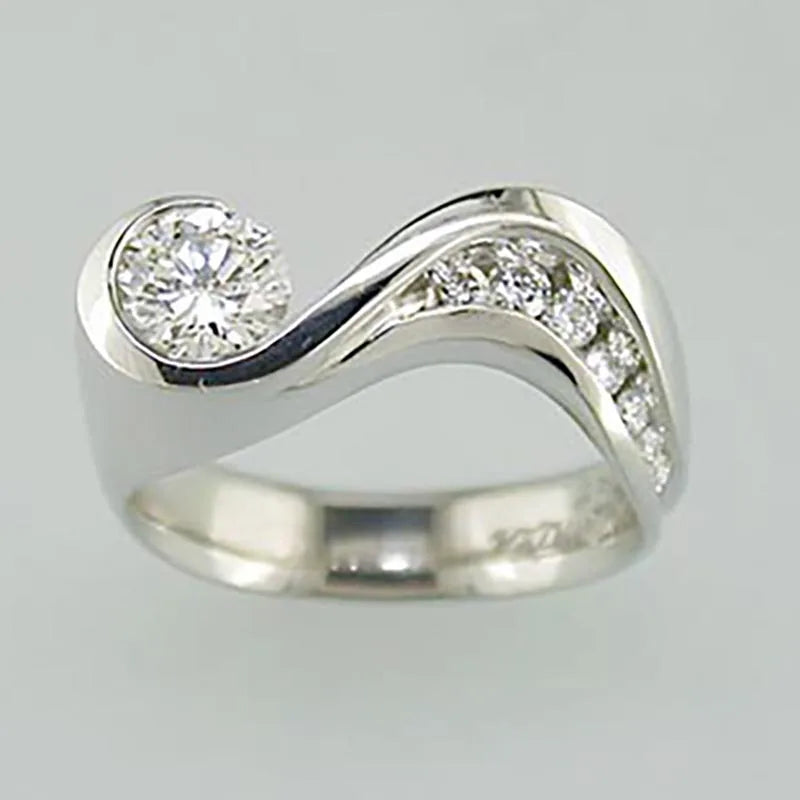 CAOSHI Brass Jewelry Customized Factory Price Rings for Women Purple White Stone Marquise Halo Wedding Silver Plating Rings