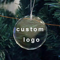 Custom logo Clear Hanging Christmas Ornaments Decorations Sublimation Blank Glass K9 Crystal Christmas Ornaments