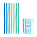 High Quality Striped logo Custom Print Blue Microfiber Striped Beach Towel