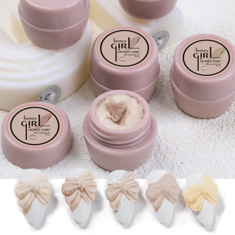HONEY GIRL Cheap Solid Carving Gel Wholesale Nail Art Designs 3d 5D Carving Hard Nail Carved Gel Uv Led Painting Gel Polish