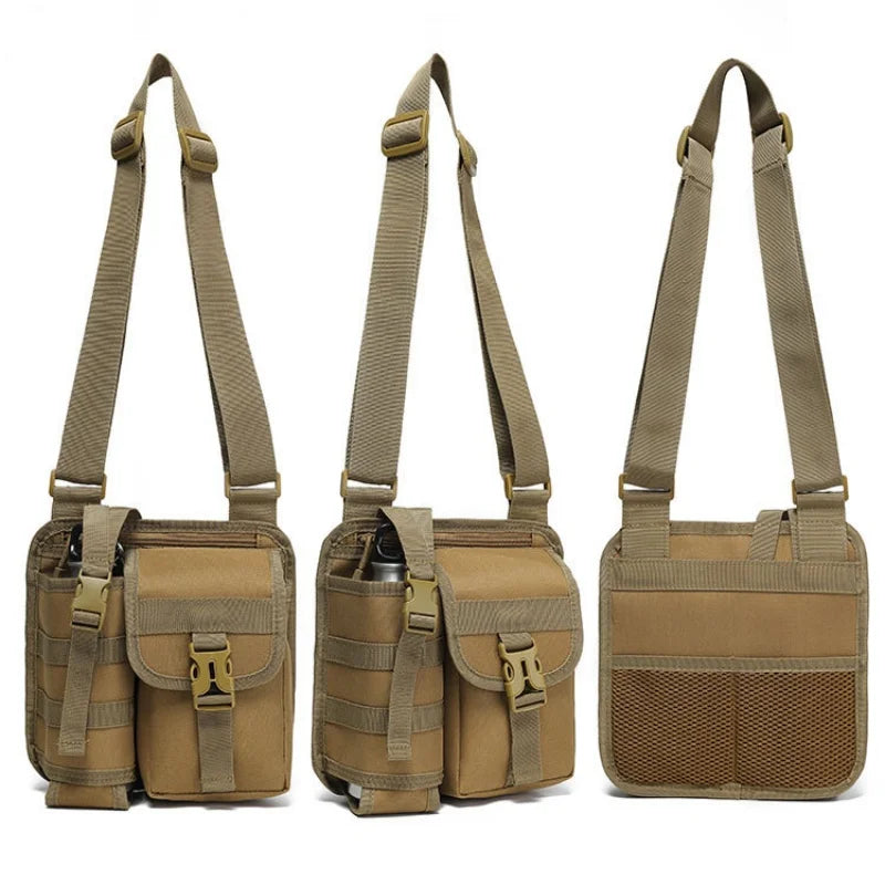 New Men's Crossbody Bag Bulk Wholesale Multi-Pocket Sling Pack Sporty Water Bottle Holder Shoulder Bag for Hiking Gym & Casual
