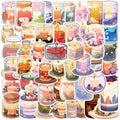 50Pcs Cartoon VSCO Candle Graffiti Stickers for Bedroom Wall Book Decor Vinyl Scented Candles Gift Sticker