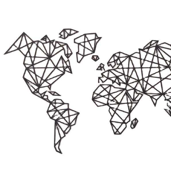 Custom Factory Wall Art Wooden Laser Cut Crafts Abstract World Map for Wall Decoration