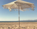 Modern Macrame Beach Umbrella Coffee Chocolate Tassel Fringe Woven Crochet Market Umbrella for Dining Hotels Courtyards Gyms