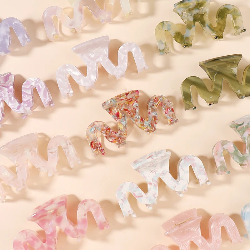 Mi Dairy 8.4cm Wholesale Acetic Acid Hair Claws Small Clip Geometric Jaw Clips Summer Hair Clamp Bathroom Accessories 222538