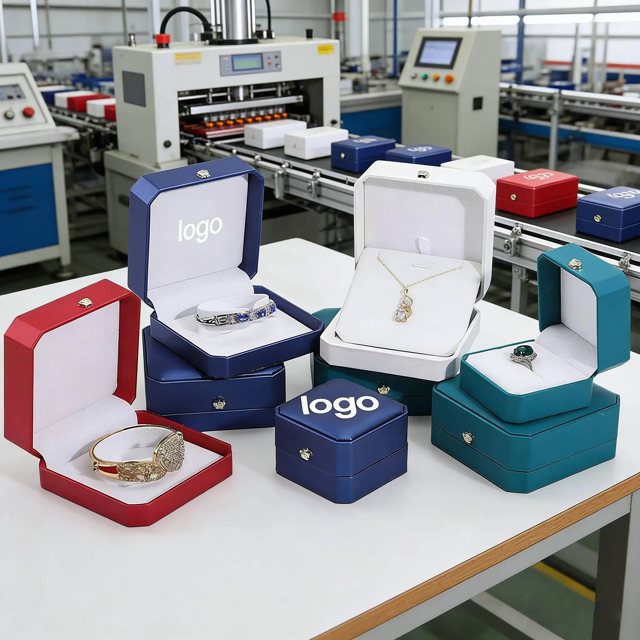 Factory Crown Decorated Octagonal Jewelry Box Custom Logo Pu Leather Ring Necklace Pendant Bracelet Jewelry Box for Wedding