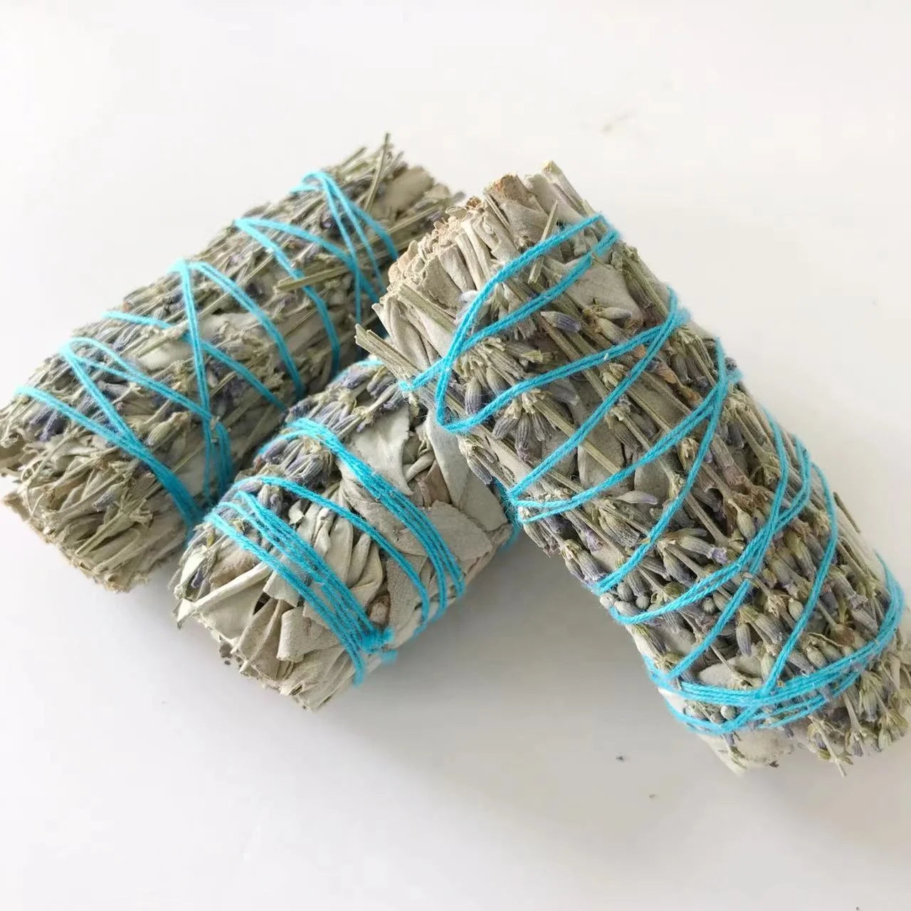 I009 Best Price Wholesale White Sage Bundle With Lavender Flowers Smudge Sticks Sage Incense Stick