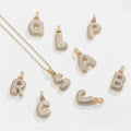 Hot Collarbone Chain Copper Inset Zircon 26 English Letters Pendant Necklace