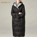 Clothing Manufacturers Custom Winter Women's Down Jacket Warm Thickened High Street Bat Sleeves Loose Long Casual Down Jacket
